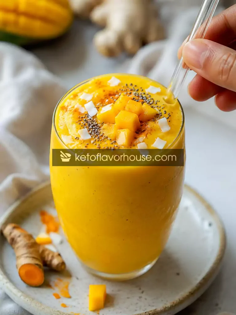 Healthy Anti-Inflammatory Mango Smoothie with Turmeric