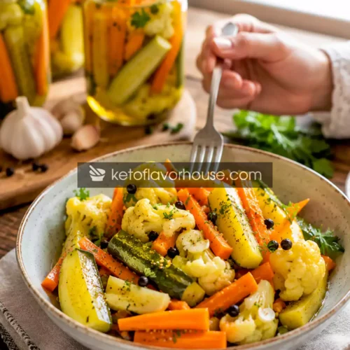Healthy Anti-Inflammatory Pickled Vegetables with Turmeric & Garlic