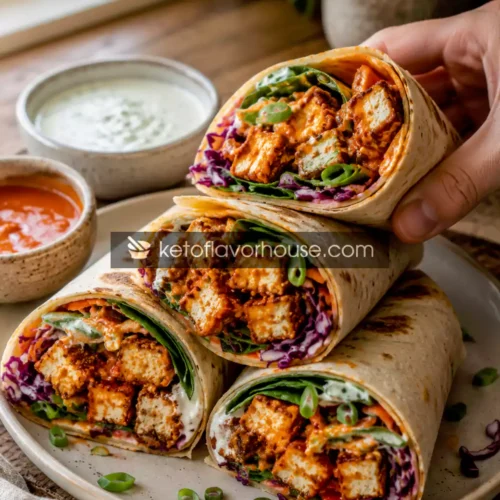 High-Protein Crispy Buffalo Tofu Wraps