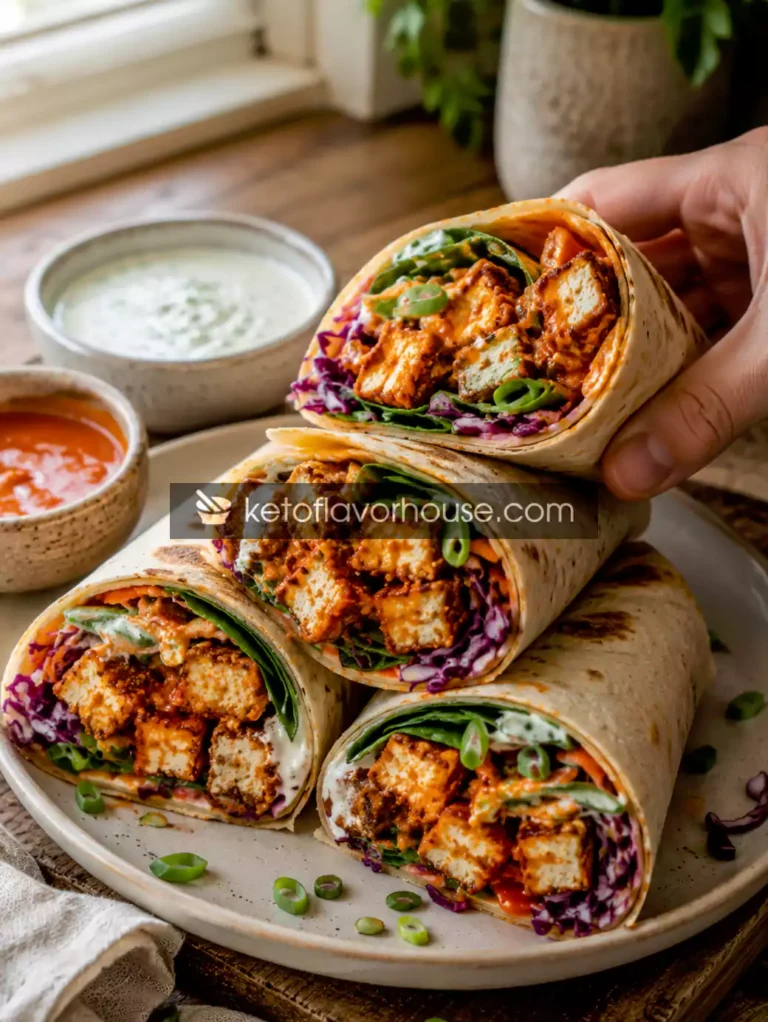 High-Protein Crispy Buffalo Tofu Wraps