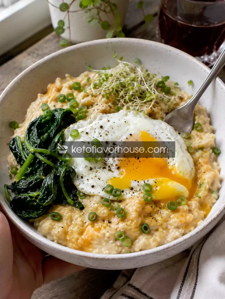 High-Protein Savory Oats with Egg Whites and Cheese