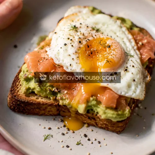 High-Protein Smoked Salmon Avocado Toast with Fried Egg