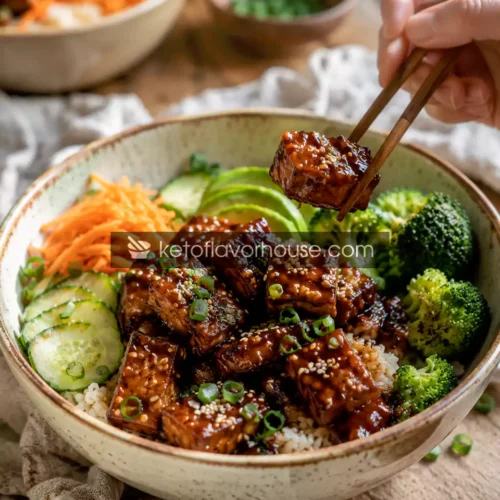 High-Protein Sticky Sesame Glazed Tempeh Bowls