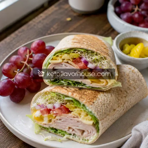 High-Protein Turkey Wraps with Cheese and Veggies