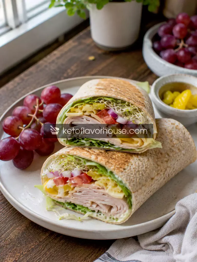 High-Protein Turkey Wraps with Cheese and Veggies