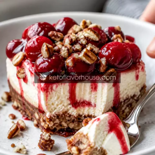 Keto Cherry Pecan Cheesecake Lush