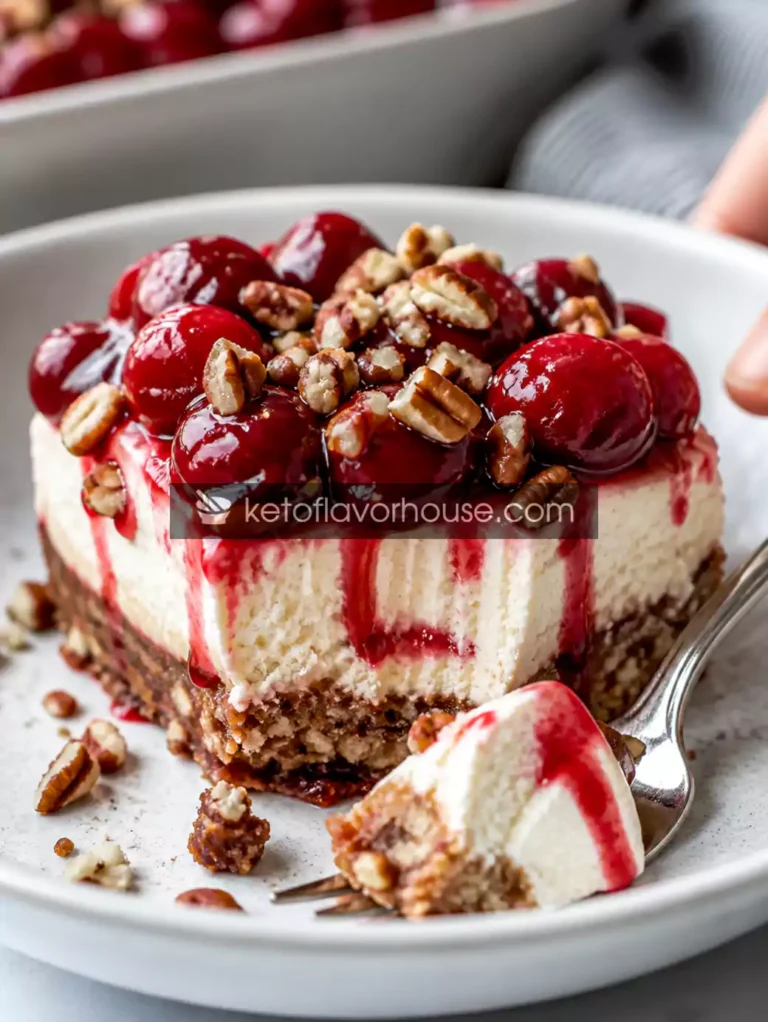 Keto Cherry Pecan Cheesecake Lush