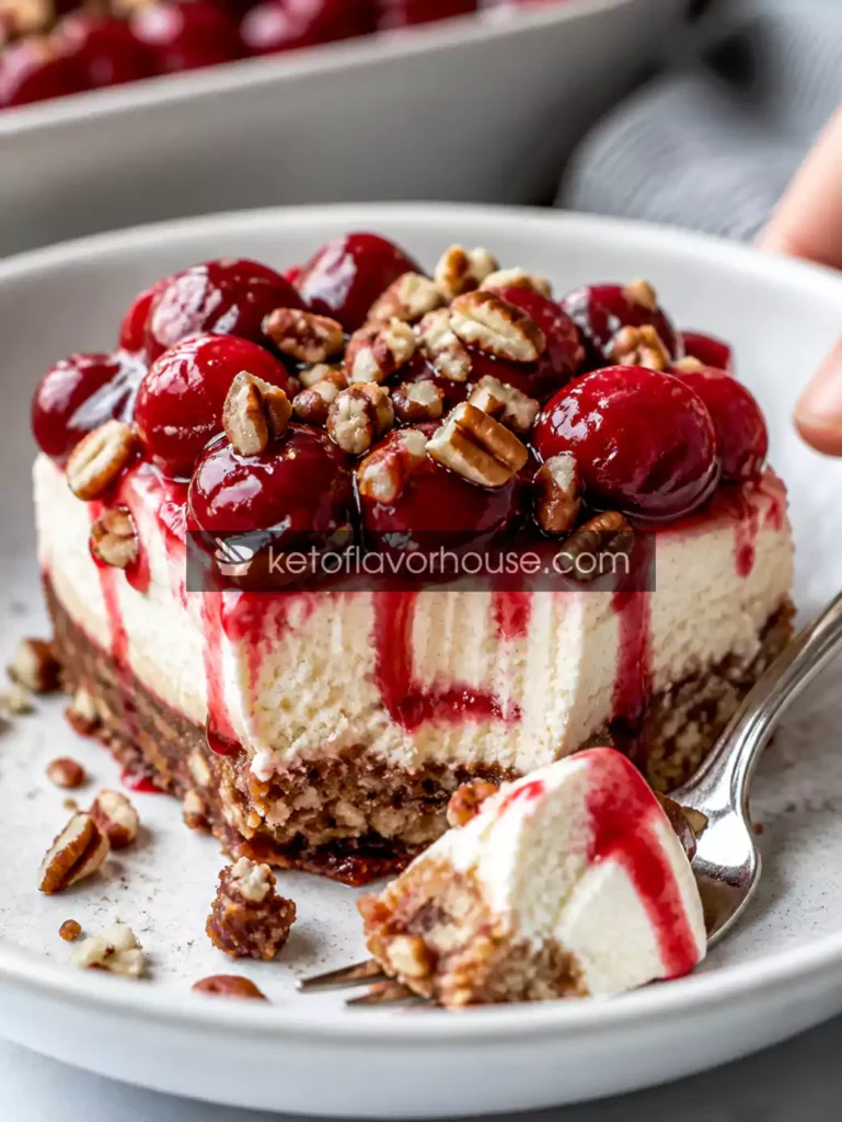 Keto Cherry Pecan Cheesecake Lush