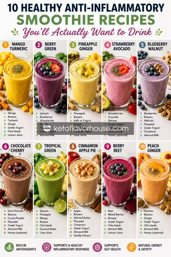 10 Healthy Anti-Inflammatory Smoothie Recipes You'll Actually Want to Drink