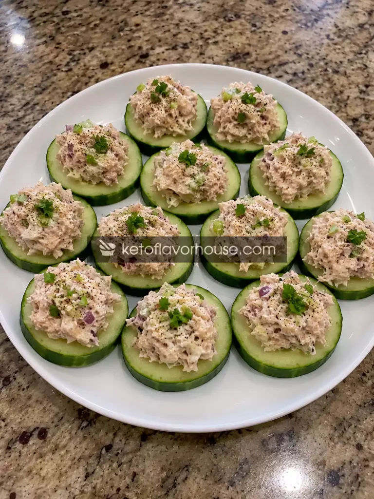 22g Protein Tuna Cucumber Bites