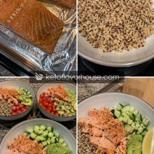 26g Protein Salmon Quinoa Bowls