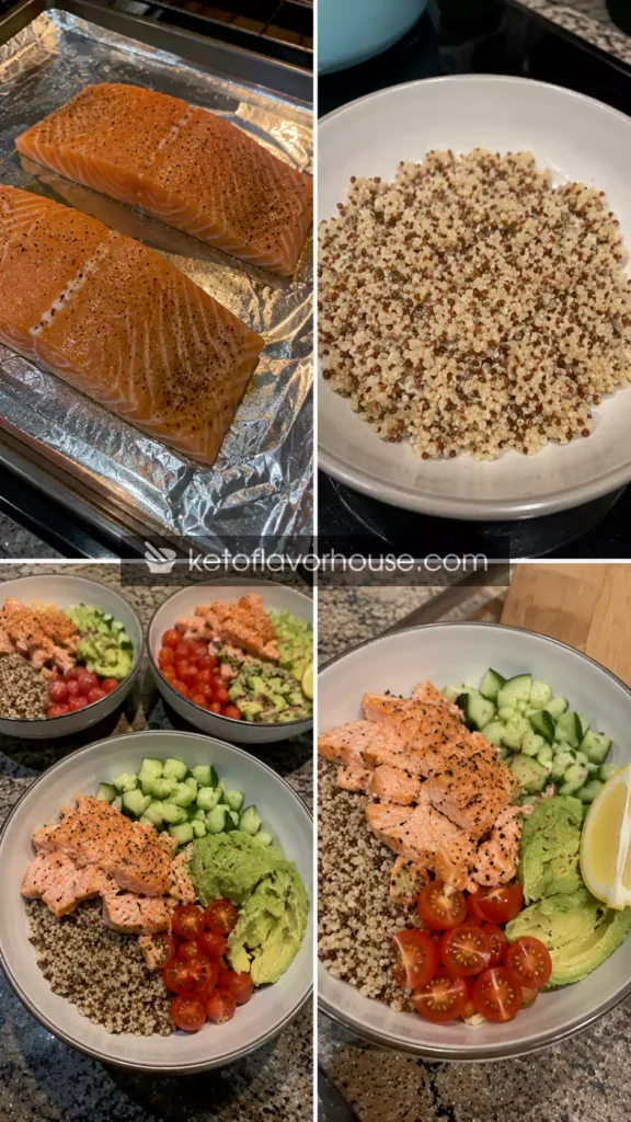 26g Protein Salmon Quinoa Bowls