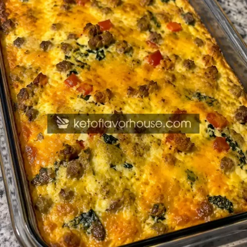 30g Protein Breakfast Casserole with Turkey Sausage and Cottage Cheese