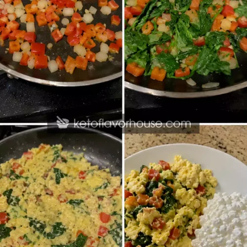 30g Protein Cottage Cheese Veggie Egg Scramble