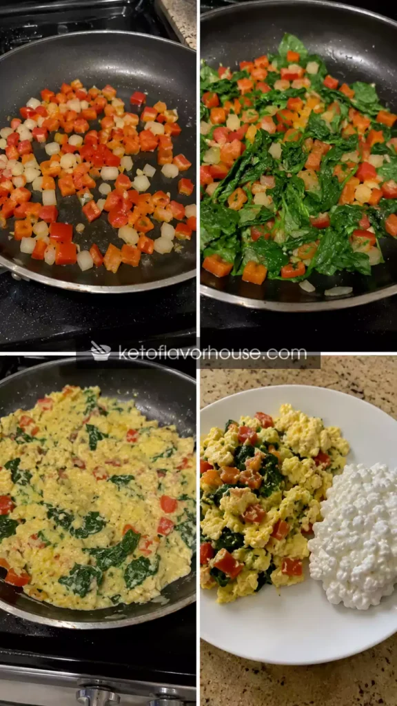 30g Protein Cottage Cheese Veggie Egg Scramble