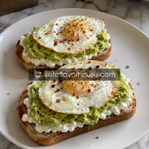 31g Protein Cottage Cheese Avocado Toast with Eggs