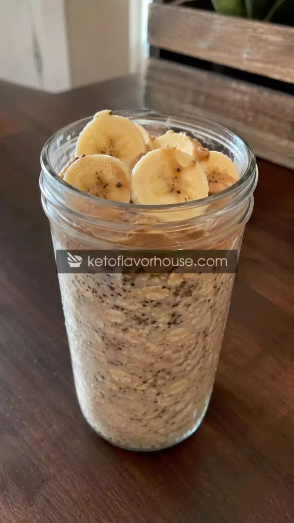 33g Protein Peanut Butter Banana Overnight Oats