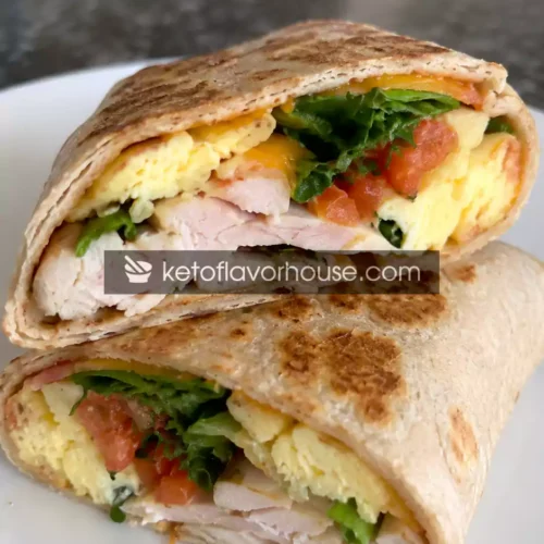 34g Protein Turkey and Spinach Breakfast Wrap
