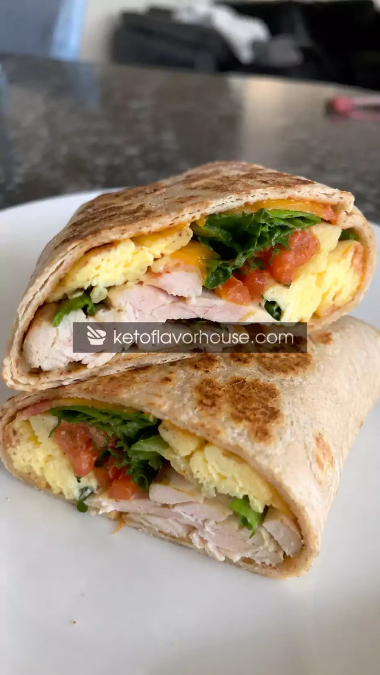 34g Protein Turkey and Spinach Breakfast Wrap