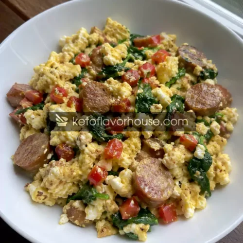 36g Protein Cottage Cheese Turkey Sausage Scramble