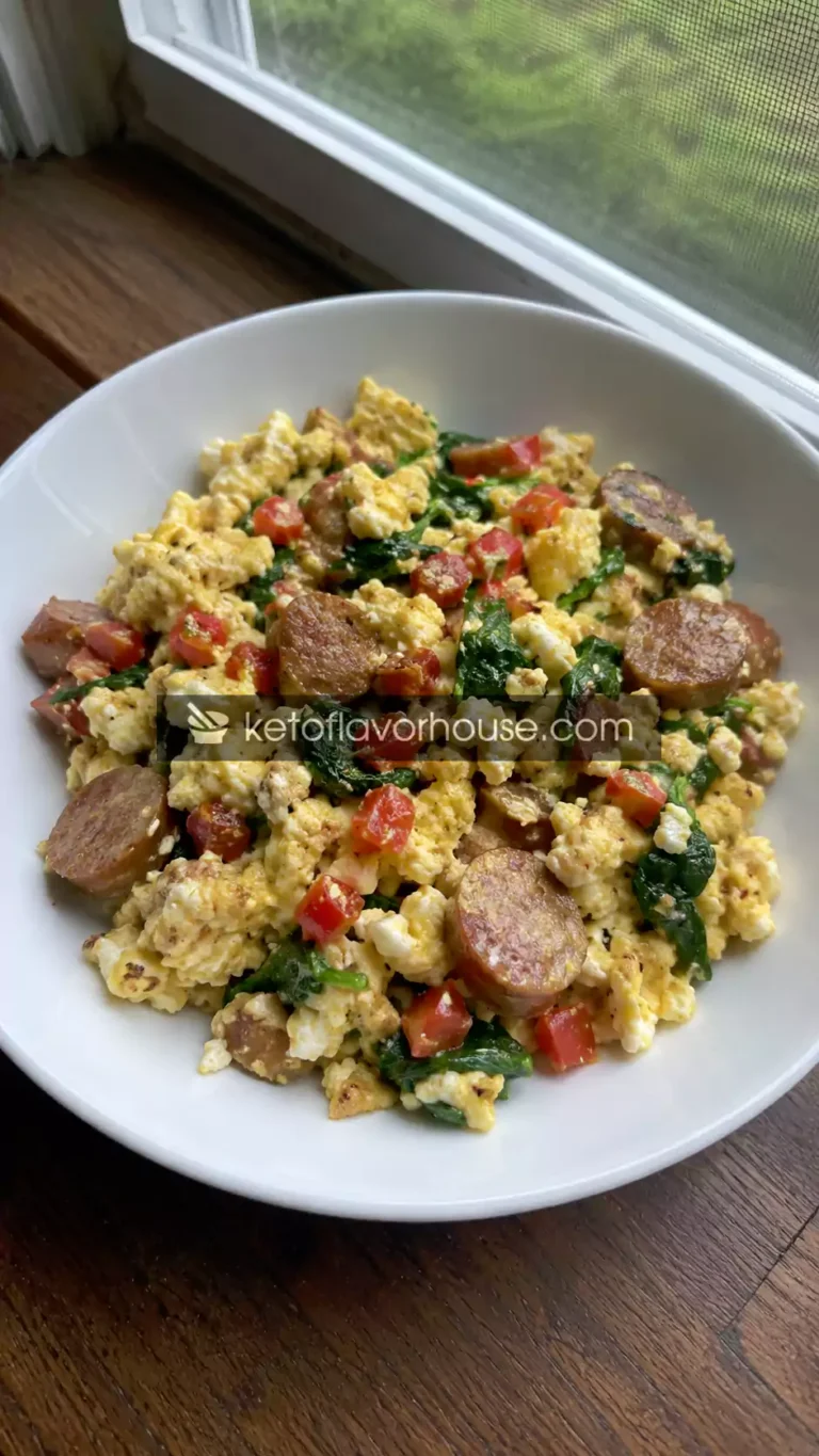 36g Protein Cottage Cheese Turkey Sausage Scramble