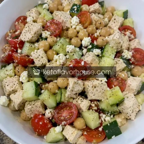 38g Protein Mediterranean Chickpea Chicken Salad