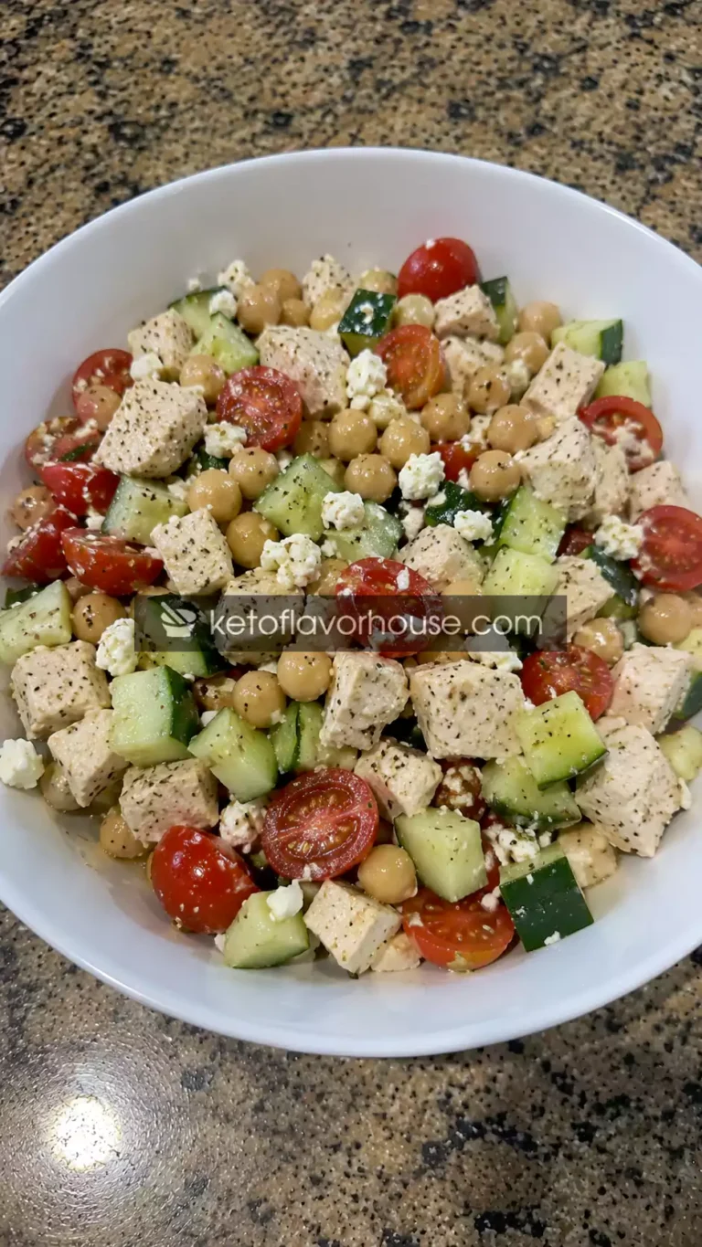 38g Protein Mediterranean Chickpea Chicken Salad