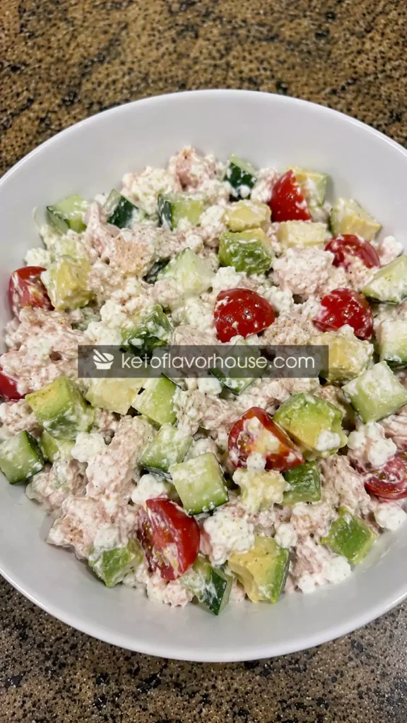 38g Protein Tuna Cottage Cheese Salad