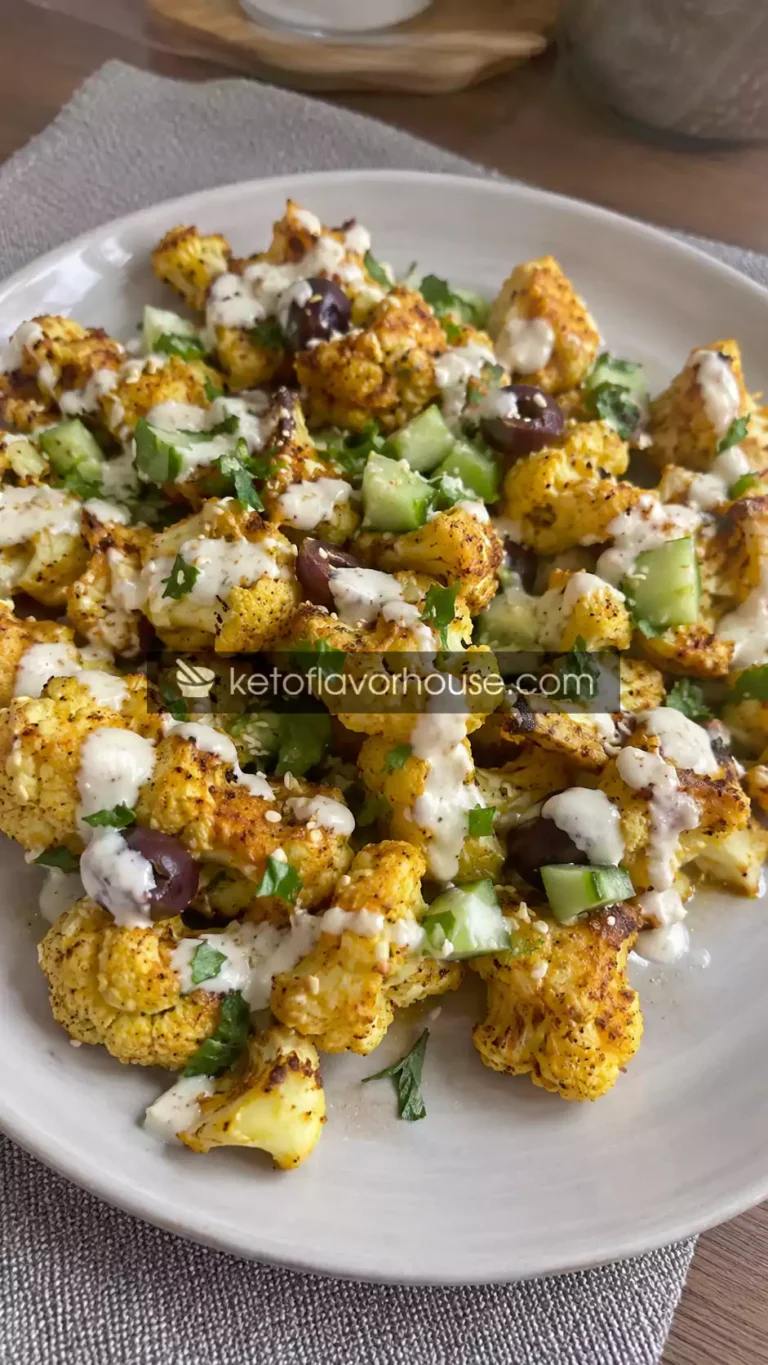 Anti-Inflammatory Air Fryer Turmeric Cauliflower with Lemon Tahini Sauce