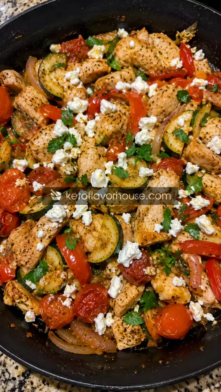 Anti-Inflammatory Mediterranean Chicken and Vegetable Skillet with Feta