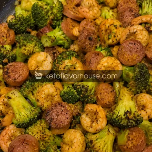 Anti-Inflammatory Shrimp, Chicken Sausage, and Broccoli Skillet