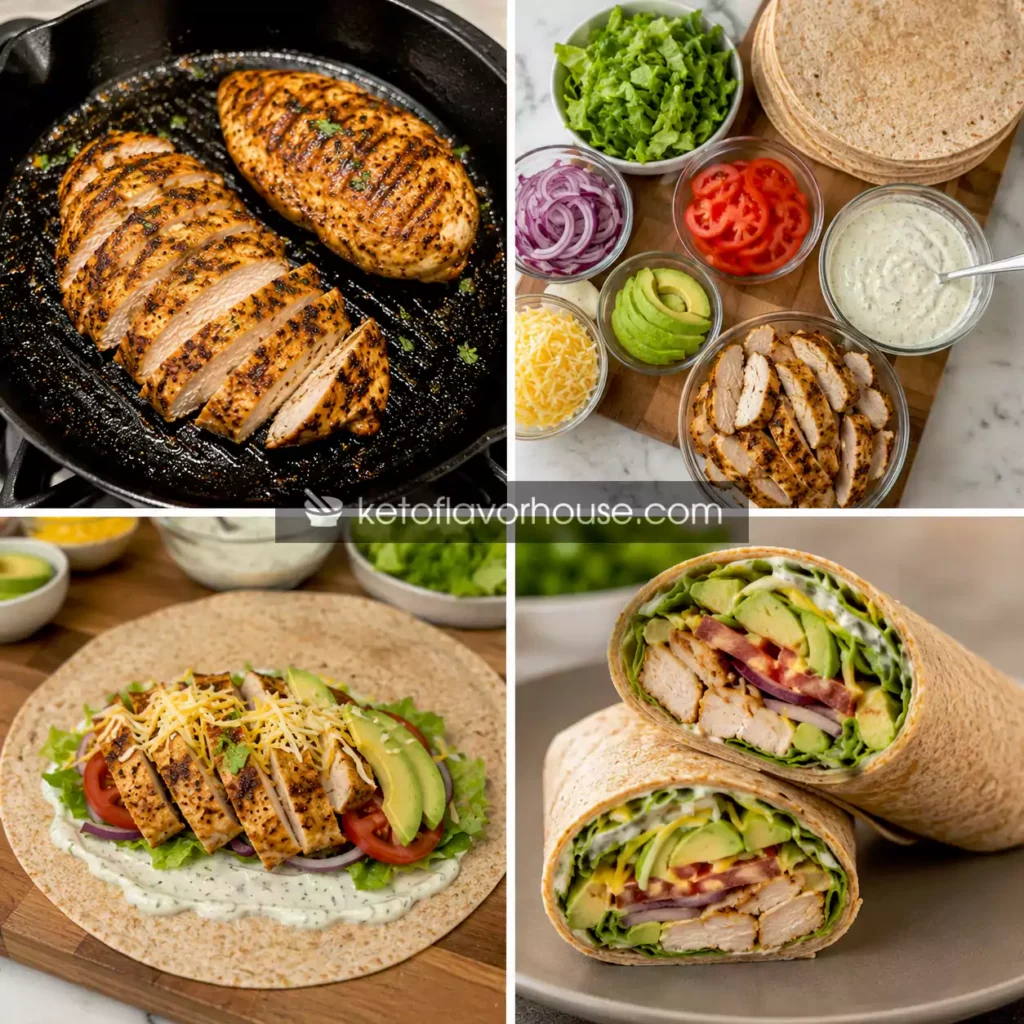 High Protein Chicken Avocado Wraps for Easy Lunches
