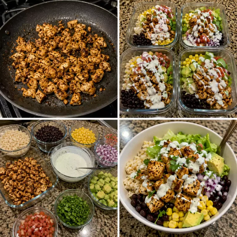 High Protein Chicken Burrito Bowls for Lunch