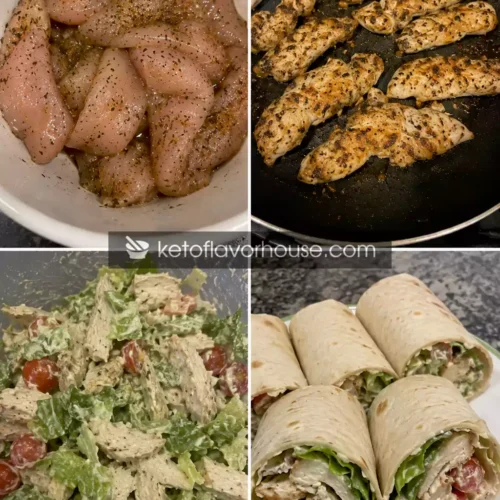 High Protein Chicken Caesar Wraps for Meal Prep
