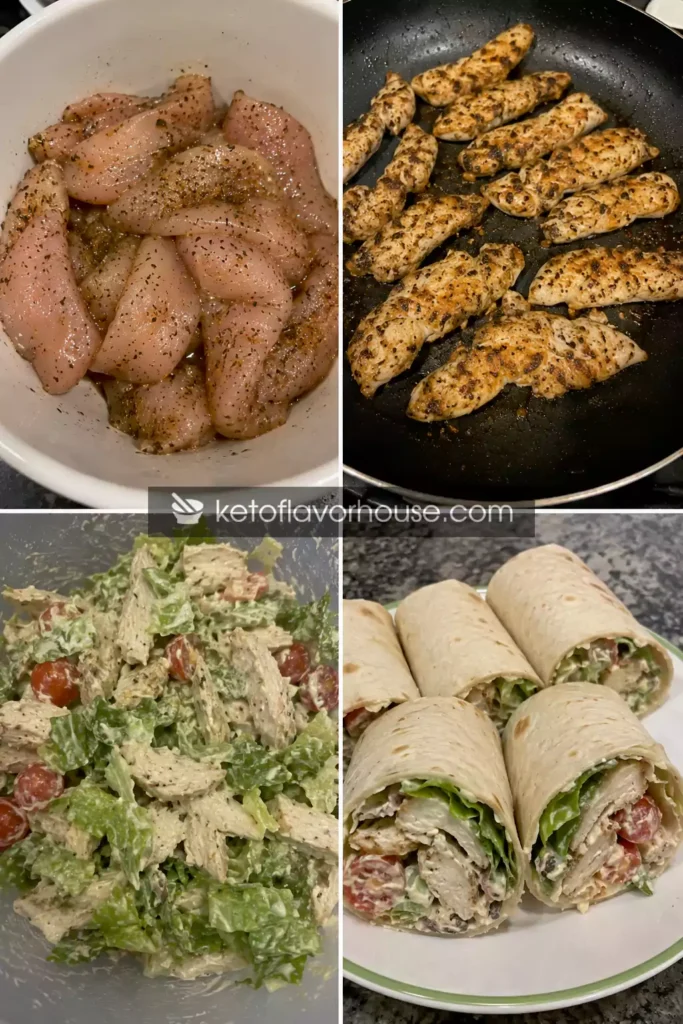 High Protein Chicken Caesar Wraps for Meal Prep