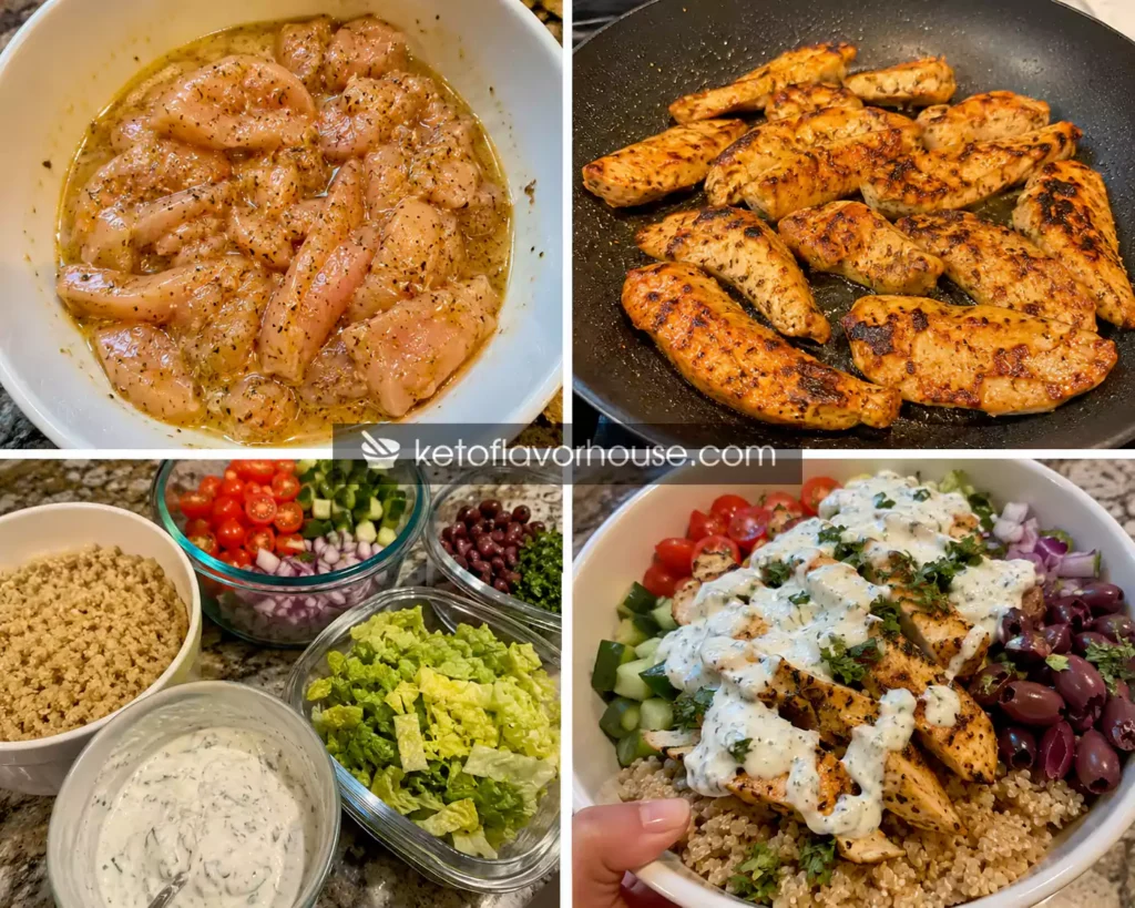 High-Protein Healthy Mediterranean Chicken Bowls for Weight Loss