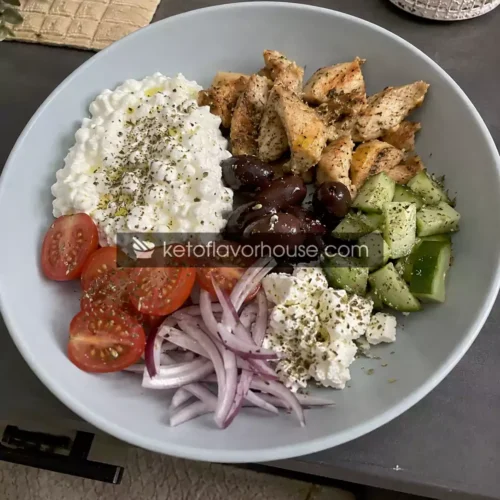 33g Protein Mediterranean Chicken Cottage Cheese Bowl