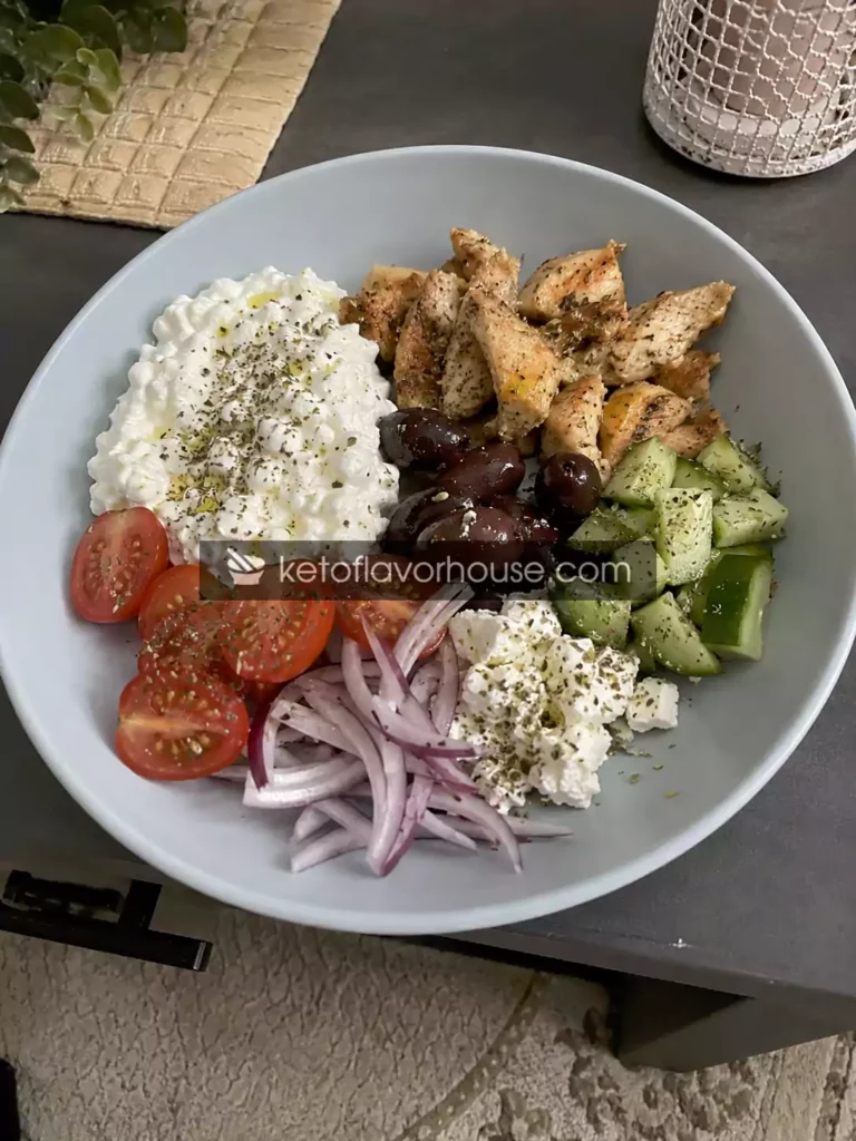 33g Protein Mediterranean Chicken Cottage Cheese Bowl