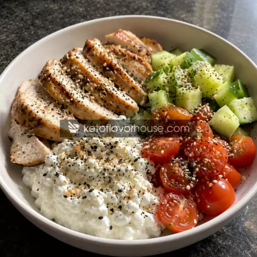 34g Protein Everything Bagel Chicken Cottage Cheese Bowl