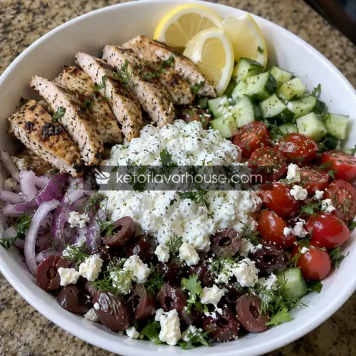 34g Protein Greek Chicken Cottage Cheese Bowl