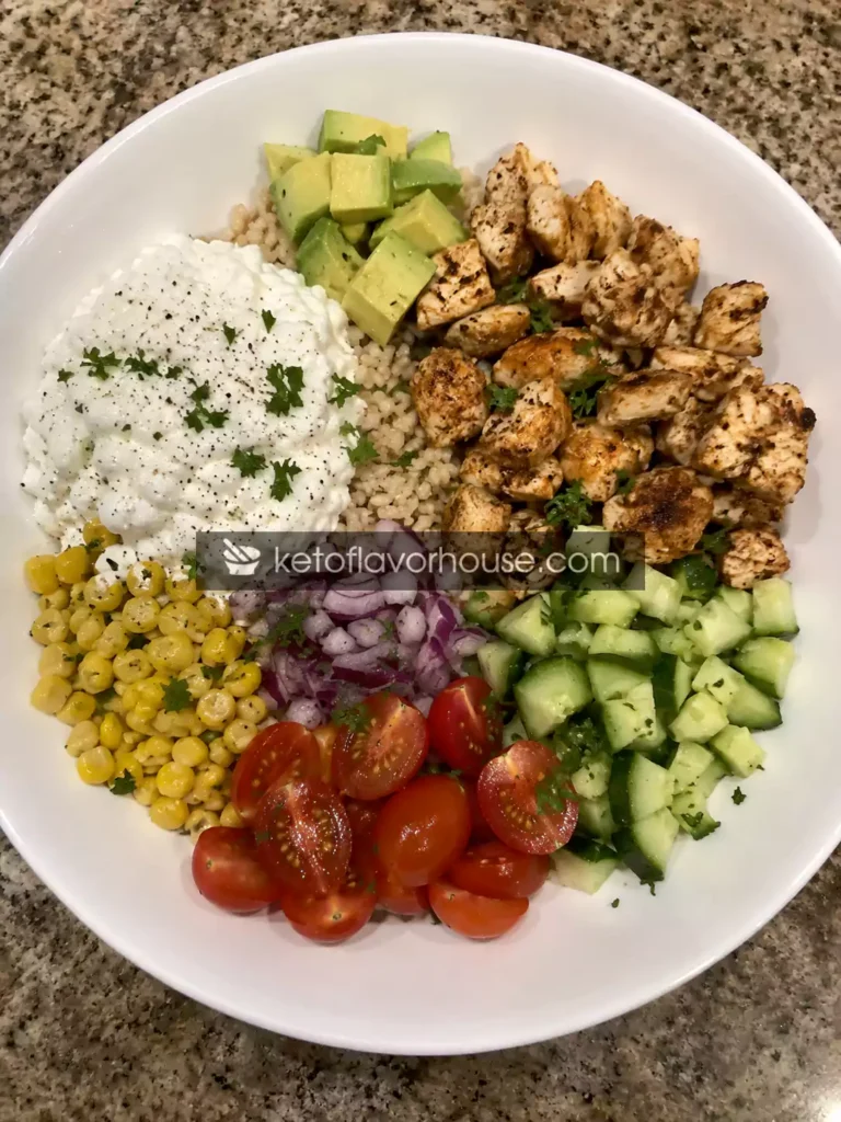35g Protein Cottage Cheese Chicken Bowl