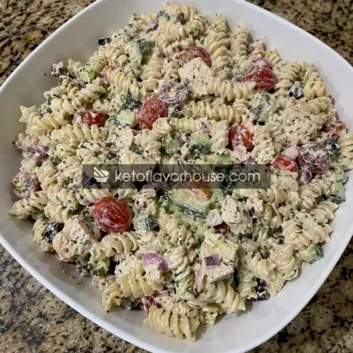 36g Protein Chicken Cottage Cheese Pasta Salad