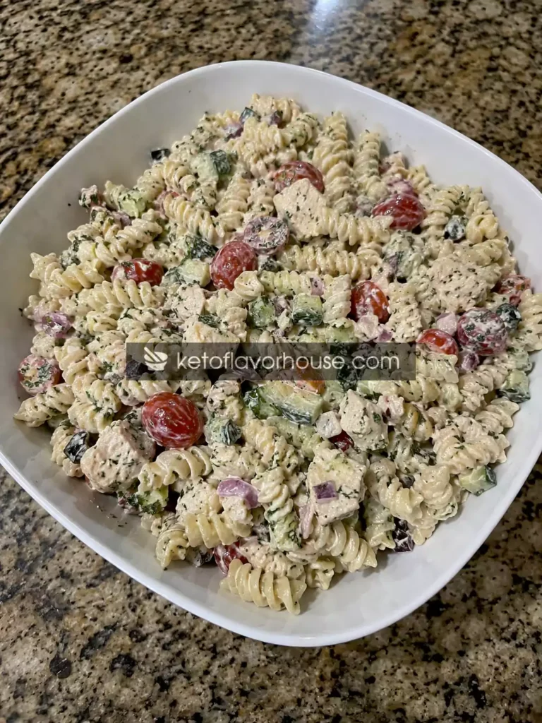 36g Protein Chicken Cottage Cheese Pasta Salad