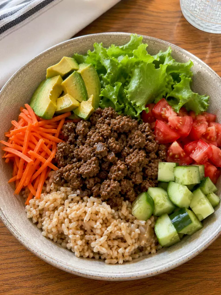 Beef and Rice Lettuce Bowls