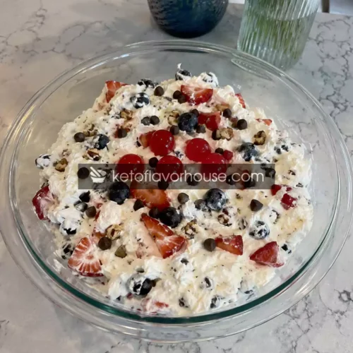 Easy Keto Banana Split Fluff Salad (Sugar-Free & No-Bake)