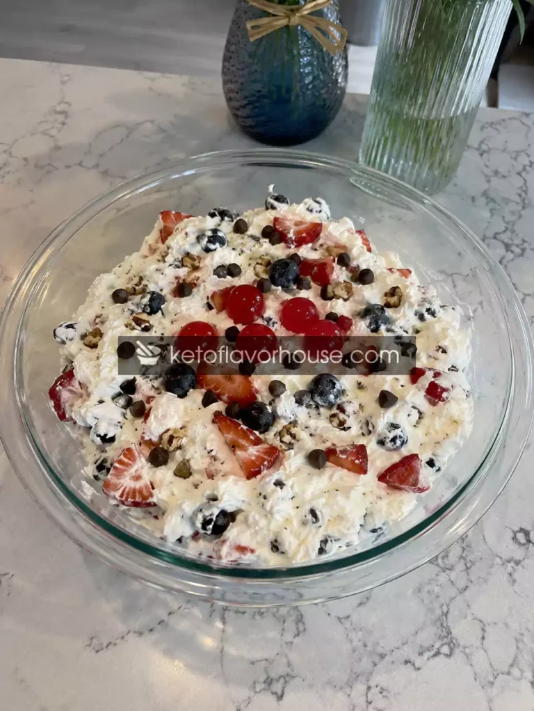 Easy Keto Banana Split Fluff Salad (Sugar-Free & No-Bake)