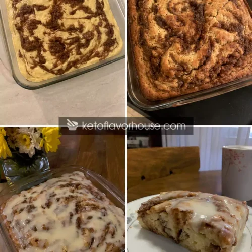 Easy Keto Cinnamon Roll Cake with Cream Cheese Glaze