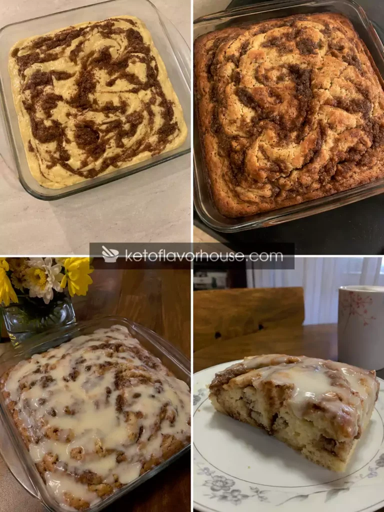 Easy Keto Cinnamon Roll Cake with Cream Cheese Glaze