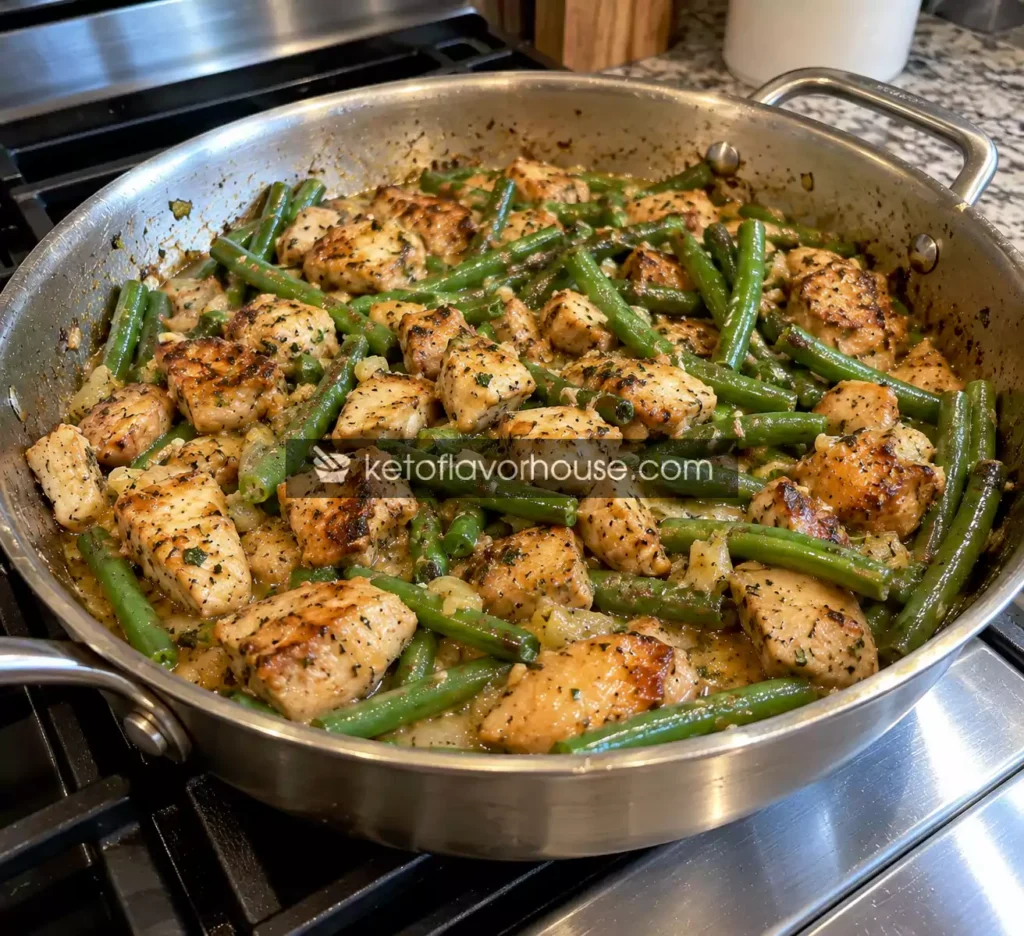 43g Protein Anti-Inflammatory Garlic Butter Chicken and Green Beans Skillet