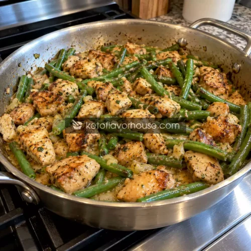 43g Protein Anti-Inflammatory Garlic Butter Chicken and Green Beans Skillet